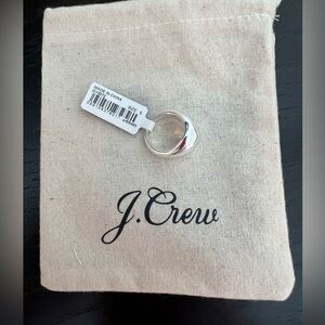 NEW J. Crew Sculptured Orb Silver Mirror Ring Size 5